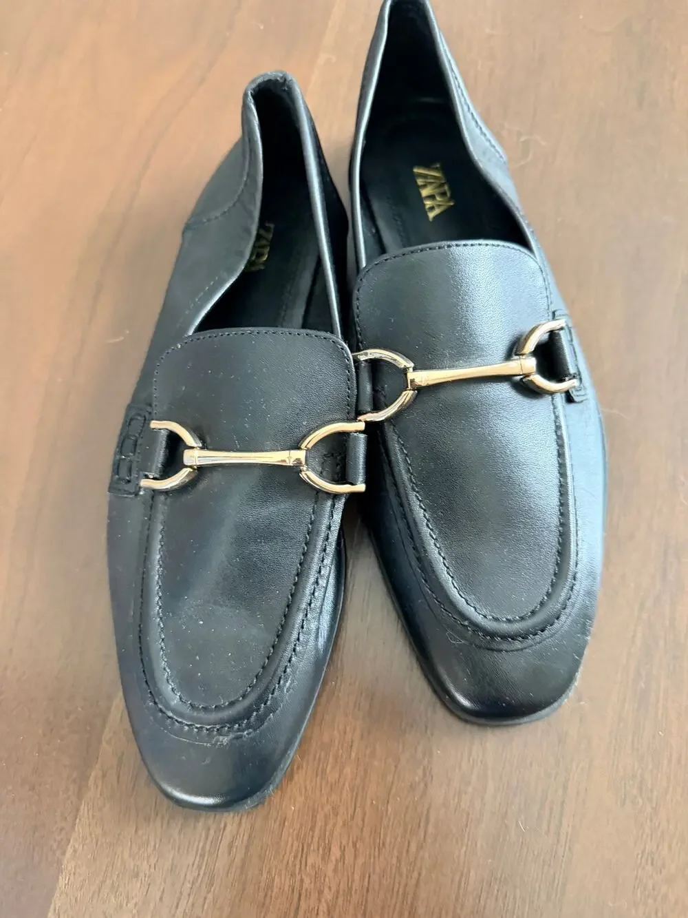 Zara Boys Leather Slip Dress Shoes Size 3.5